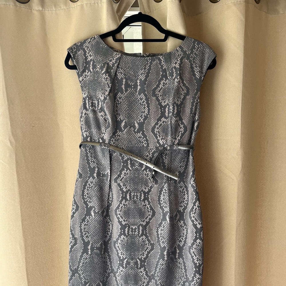 snake print Calvin Klein dress with a belt size 8